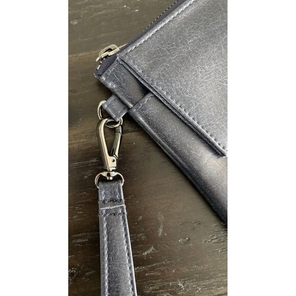 Matt & Nat Wristlet Vegan Leather Wallet Clutch Blue Removable Strap Distressed - Picture 6 of 12